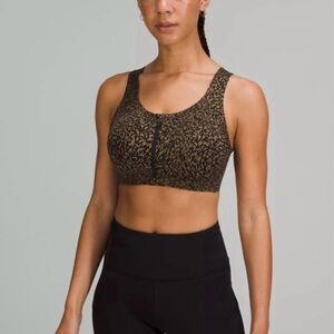 Lululemon Enlite Front-Zip Bra in the Warped Grain Artifact Black 32C